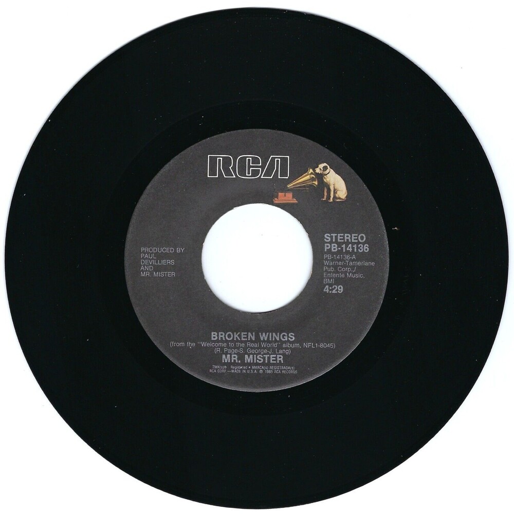Mr. Mister - Broken Wings / Uniform Of Youth - RCA Victor 45 RPM Rock Vinyl '85